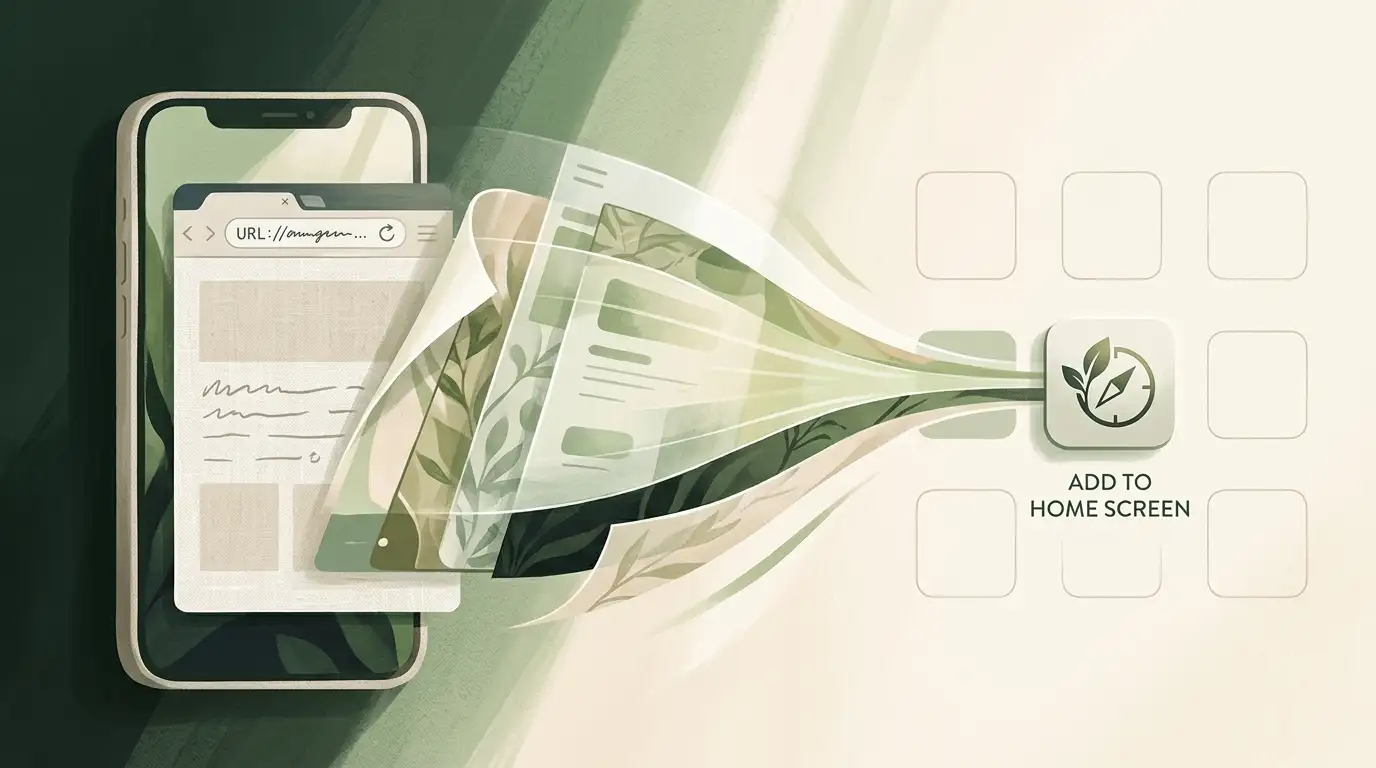 Smartphone browser becoming a home-screen web app icon
